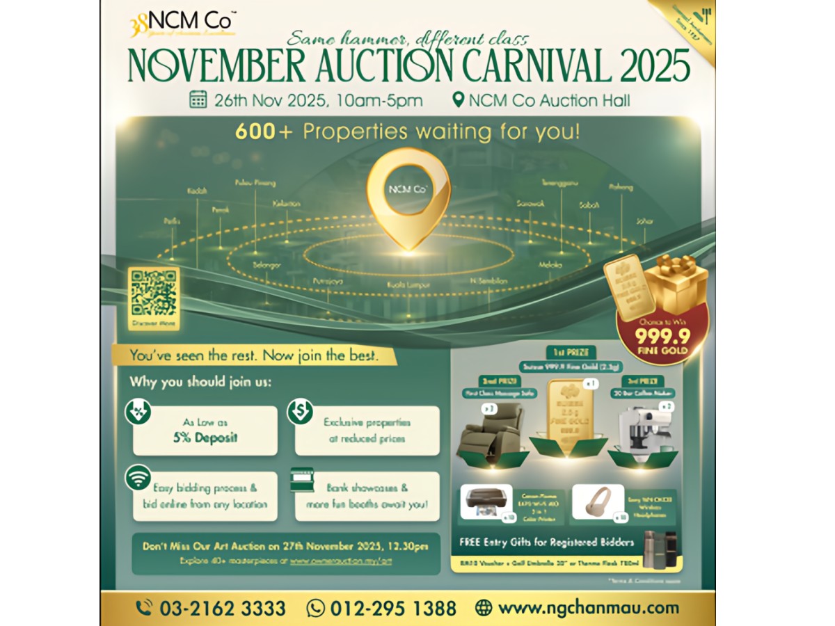 November Auction Carnival 2025 Returns — Nearly 600 Properties Up for Grabs!